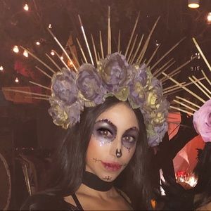 Purple Rose Day of the Dead Crown Corona Headband